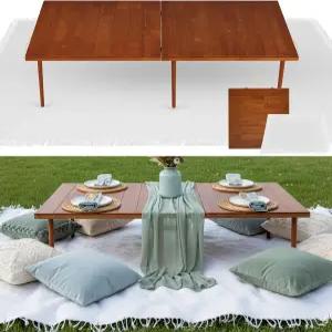 하하펠트 1세트 로우 피크닉 테이블 접이식 보호 초대형 야외 캠핑 담요 포함 웨딩 비치 바비큐 파티용