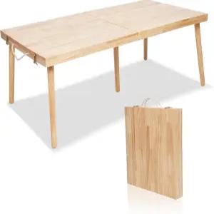 LJRJJU 피크닉 테이블 47x23.5인치 접이식 파인 우드 야외 보호 활동 해변 바비큐 모임에 적합합니다.