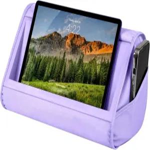 LAPGEAR 태블릿 쿠션 스탠드 - 11인치 전자책 리더기 및 휴대폰 거치 가능 처리된 거치대 수납 포켓 손잡이