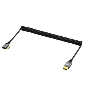 4K@60HZ 0.5-2.2M 호환 HDMI-마이크로 미니 소형 HDMI 코일 확장 유연한 나선형 케이블 남성-남성 플러그 H