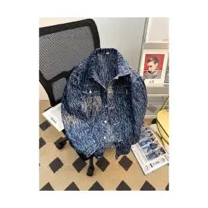 키체샵 남성 청자켓 올오버 데님 코트 봄 가을 빈티지 워싱 칼라 재킷 HO3