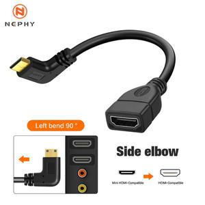 90도 직각 남성-여성 미니 소형 HDMI 케이블 미니 소형-표준 어댑터 4K 커넥터 연장 15cm 카메라 노트북용