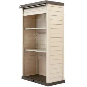 야외 청소 도구함 원예 농기구 정원 보관함 용품 농막 창고 캐비넷 커피색 방부목