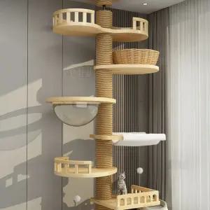 높이 맞춤 고양이 패키지 안전문 캣폴 애완 중문 스크래쳐