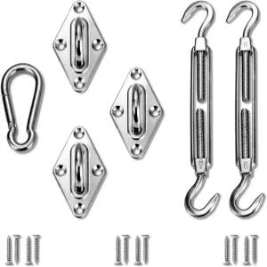 TANG 선쉐이드 디포 세일 하드웨어 키트 세트 6인치 슈퍼 헤비 듀티 마린 등급 트라이앵글 쉐이드 세일용