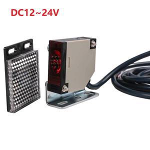 1pc E3JK-R4M1 반사판 광전 센서 스위치 (차고 문 액세스 제어 신호 용 미러 포함)