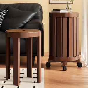 바퀴가 달린 쌓을 수 있는 의자 세트 다목적 소형 소파 침대 옆 테이블용 다이닝 스툴 홈 스튜디오 카페용