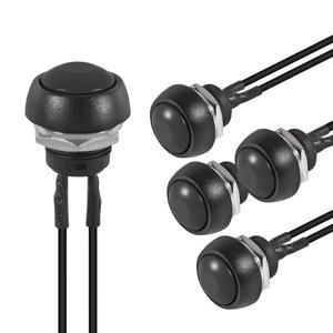 5피스 12mm 순간 푸시 버튼 스위치 On/Off 미니 소형 라운드 방수 3A 125V AC 자동차 해양 바이크 오토바이