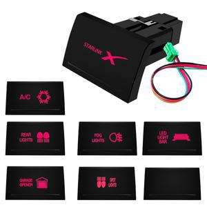 폭스바겐호환 아마록 2009-용 12V 레드 LED 푸시 버튼 스위치  백라이트 ON/OFF 대시 패널 교체용 (배선 커