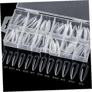 네일아트 인조 손톱 연장 팁 투명 코핀 모양 폴리젤 전용 팁 손톱 연장 재료