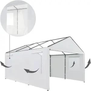 TGEHAP 카포트 교체용 사이드월 방수포 상단 10 x 20 프레임 커버 및 미포함 (흰색)