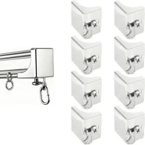 8pcs 천장 커튼 트랙 엔드 캡 2x2.3x2.8cm/0.79x0.91x1.1인치 철 스토퍼 창걸이 막대 레일 스톱 교체