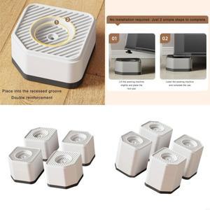 J6PE 4피스 세탁기 용 방진 패드 건조기 이동 걷기 진동 전달 안정제 지원 피트 매트