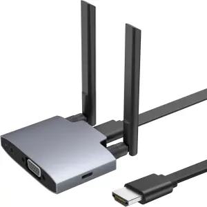 VJZFA 무선 디스플레이 어댑터 - 노트북 PC 스마트폰에서 HDTV 프로젝터 모니터용 1080p HDMI 동글 플러그