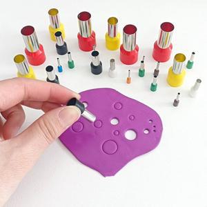 8피스 미니 소형 클레이 커터 귀걸이 구멍  라운드 도마그네틱 도구 만들기 폴리머 및 용품 압출기 1mm-10m