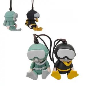 다이빙 스쿠버 산소 캐릭터 커넥터 그린 인형 키링 피규어