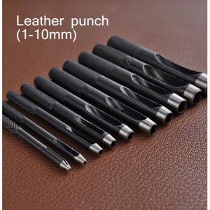 원형 할로우 펀치 세트  가죽 공예 도구  홀 커터 시계 밴드 벨트 캔버스 종이 플라스틱  1-10mm