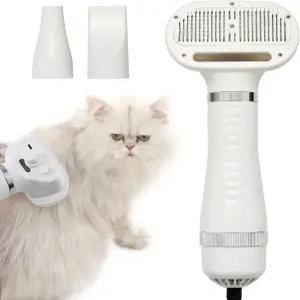 개와 고양이를 위한 3-in-1 애완동물 헤어 드라이어 브러시 - 휴대용 송풍기 및 슬라이커 조절 가능한 온도