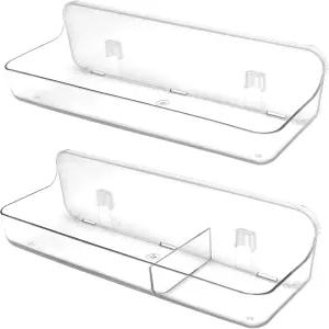 욕조용 Cerpourt 2PK 목욕 장난감 보관 홀더 대형 아크릴 접착 선반 테이프 욕실 거울 욕실용 드릴링 용량