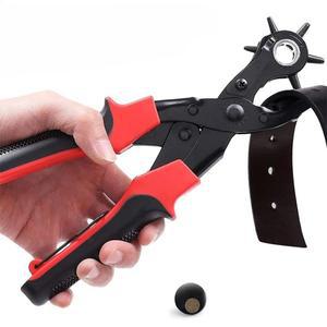 벨트 펀처 6 둥근 구멍 다기능 수하물 플라스틱 제품 가죽 종이 카드 펀치 펜치