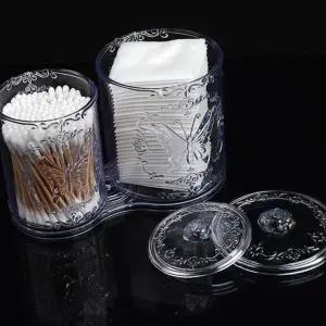 화장품정리함 라비나 화장솜 면봉 정리함 투명 뚜껑 욕실 메이크업 코 스메틱 보관함