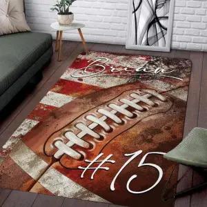 맨 동굴을 위한 맞춤형 쿨 빈티지 축구장 러그 가정용 스포츠 장식 거실 식당 침실 플레이어 홈 매트 2x3