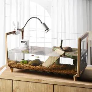 거북이 수족관 원목 유리 소형 수조 나뭇결 사육장 아쿠아리움 애완용