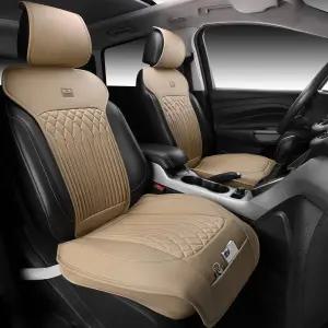 CAR PASS 카시트 프로텍터 자동차용 사이드리스 나파 가죽 시트 커버 2팩 올 시즌 방수 통기성 앞좌석 쿠션