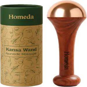 호메다 칸사 완드 아유르베다 발 마사지기 - 인도 스킨케어 도구 및 얼굴 이완 웰니스 디톡스를 위한 SWA