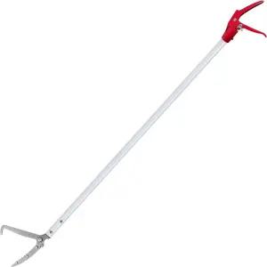 갈고리가 달린 3.7피트 길이의 스네이크 그래버 롱 핸들 래틀 캐처 도구 전문 파충류 와이드 턱 집게