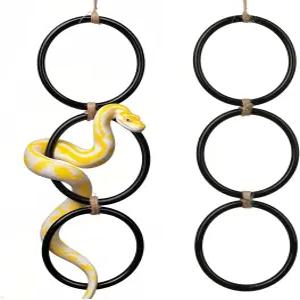 볼 파이썬 콘 스네이크용 뱀 등반 반지 2팩 뱀용 파충류 강화 장난감 탱크 장식 수염 드래곤용 액세서리