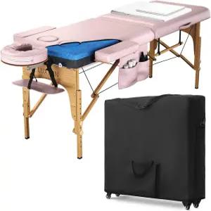 럭스턴 홈 여성용 u2019s 프리미엄 메모리 폼 마사지 테이블 맞춤형 가슴 구멍 및 맞춤 시트 롤링 휴대용