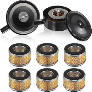 OwnMy 2세트 공기 압축기 소음기 6개의 흡입 필터 1/2인치 나사산 20mm 벨트 구동 교체 부품 발전기/