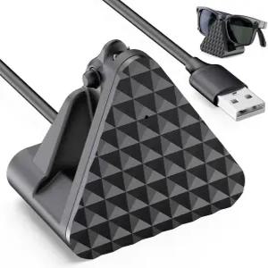 레이밴 메타 스마트 글래스 웨이퍼러 /스카이러 /헤드라이너 어댑터 포함 휴대용 여행용 충전기 블랙과