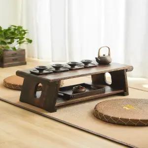 거실 티테이블 교자상 접이식 커피 책상 낮은 우드 좌탁 티 온돌 사각 작은 대나무 전통