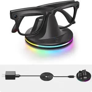 레이밴 메타 스마트 글래스용 마그네틱 충전 도크 웨이퍼러와 호환되는 고속 충전소 /2세대 스카이러 LED