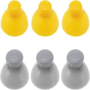 도구의 제왕 6Pcs 아날로그 조이스틱 캡 교체용 닌텐도 게임큐브 컨트롤러 스틱 커버 액세서리 ABS 옐로우