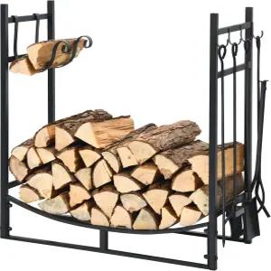 오피스조이 30인치 야외 장작 선반 삽 포커 집게 브러시 탈착식 홀더 벽난로 스토브 화덕 블랙을 위한 및