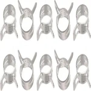 uxcell 10pcs 8mm 스프링 밴드형 액션 연료 /실리콘 진공 호스 파이프 클램프 저압 에어 클립 니켈 도금