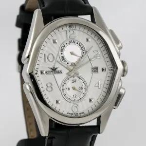 Optima ？ 스위스 Multi기능 시계 [세금포함] [정품] 스테인레스 스틸 42mm 쿼츠 5ATM OSC272 손목시계 패