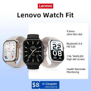 [월드 프리미어] 레노버 스마트 워치 스포츠 피트니스 워치 심박수 풀 터치 스크린 BT 통화 초경량 스마트