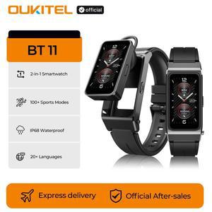 OUKITEL BT11 스마트워치 블루투스 헤드셋 2-in-1, 24시간 건강 모니터링, 1.47인치 AMOLED 디스플레이, 방