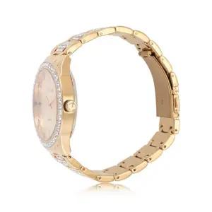 Ein FG180039 성인 Men 골드 라운드 케이스 시계 [세금포함] [정품] 크리스탈 Bzel and 손목 손목시계 명품