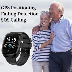 가을 감지 시계 노인 SOS 시계를위한 노인 스마트 시계 수석 4G Sim 전화 통화 팔찌 GPS 포지셔닝 심박수 C