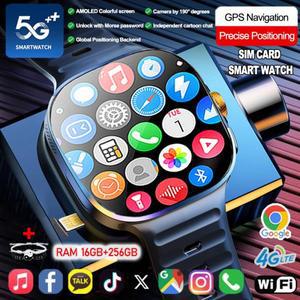 4G/5G 스마트워치 안드로이드 10.0 스마트워치 심카드 190 °   회전식 카메라 GPS WIFI 16GB+256GB 저장공