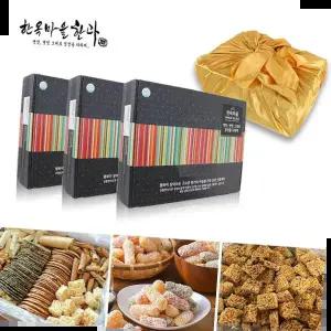 쎈베이 한과 전병+유과+쌀강정 보자기포장 3종선물세트
