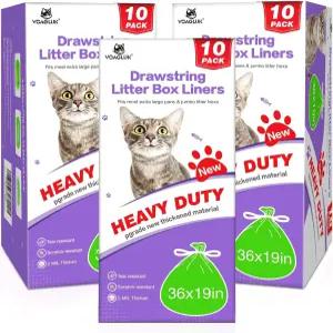 쓰레기통 라이너 헤비 듀티 슈퍼 두꺼운 2MIL 점보 드로스트링 고양이 가방 36인치 x 19인치 30개 수