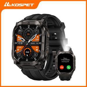 KOSPET TANK M4C 남성용 스마트워치, 워키토키 및 GPS 기능이 있는 전술 야외용 시계, 군용 등급 내구성, 5