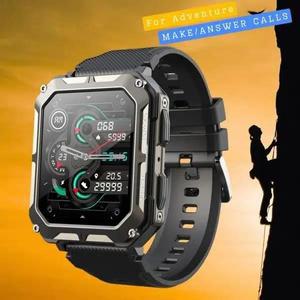 핫 세일 C20PRO 러기드 스마트워치, 스포츠 피트니스 트래킹, 7/24 건강 모니터링, 1.83인치 대형 터치스크