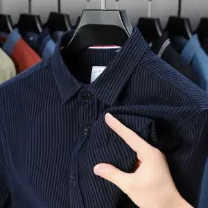 코아픽샵 남자 키작남 체크 셔츠 가을 옷 200순면 코듀로이 리얼포켓 긴팔 스트라이프 캐주얼 추동 이너티 꾹3